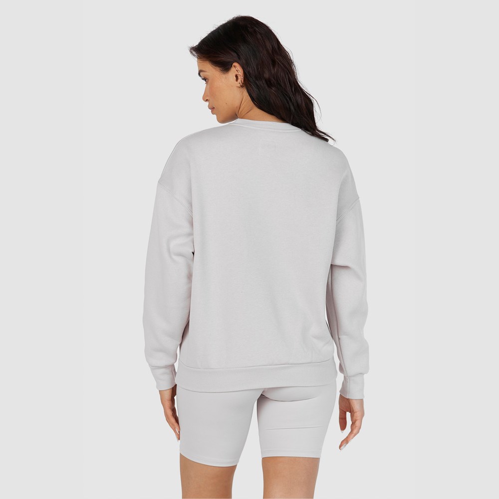 Lounge Underwear 365 Oversized Crew Neck Jumper Stone | 317520NDZ