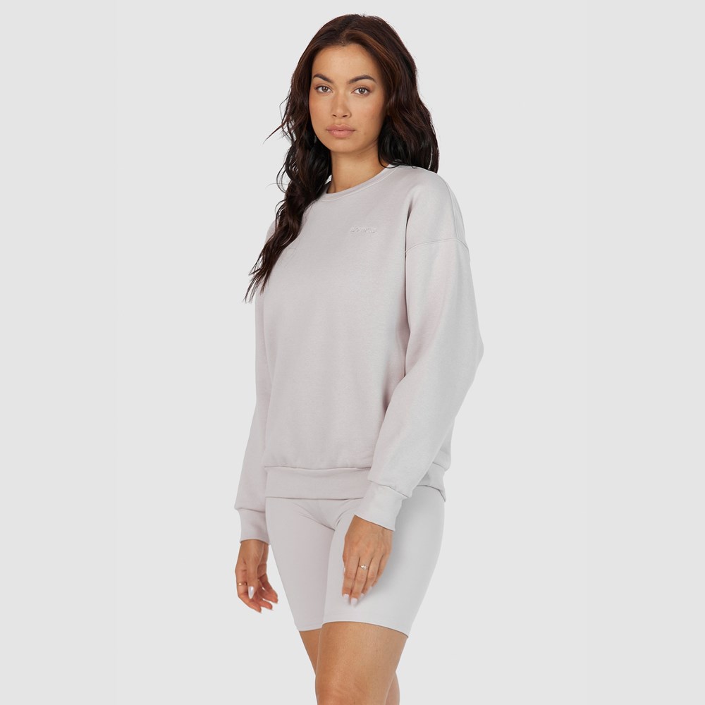 Lounge Underwear 365 Oversized Crew Neck Jumper Stone | 317520NDZ