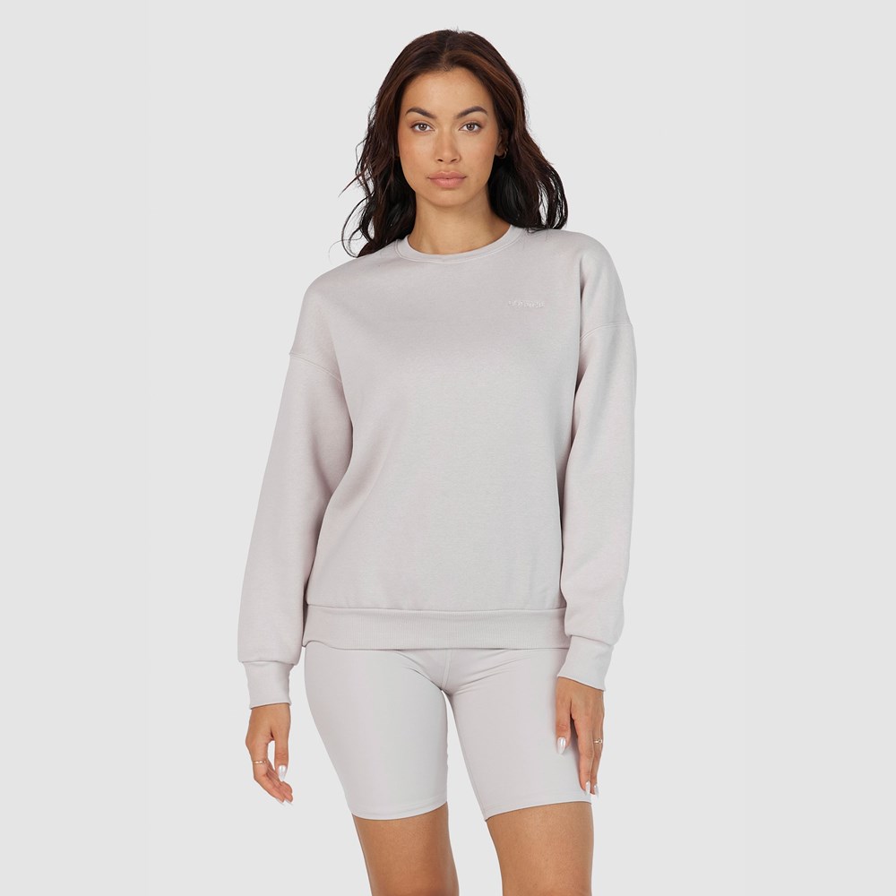 Lounge Underwear 365 Oversized Crew Neck Jumper Stone | 317520NDZ