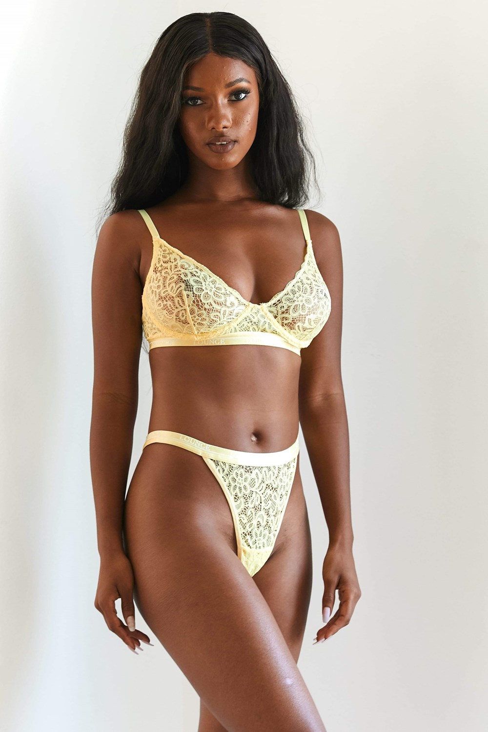 Lounge Underwear Balcony Bra & Ranne Set Sitruuna | 074853RHI