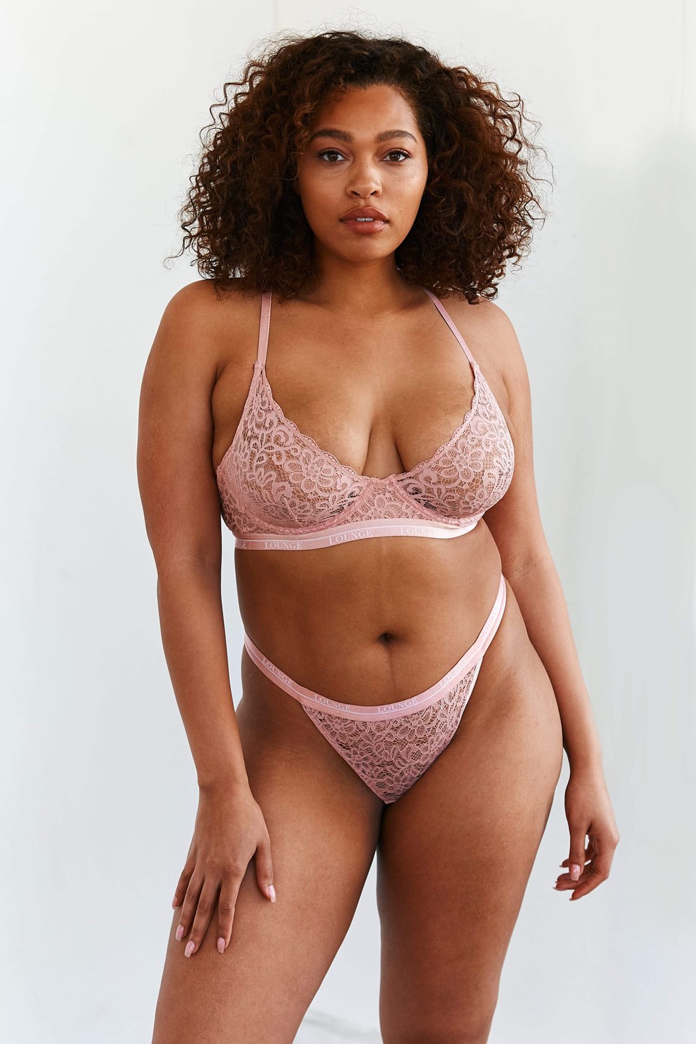 Lounge Underwear Balcony Bra & Ranne Set Pinkki | 796201PBI