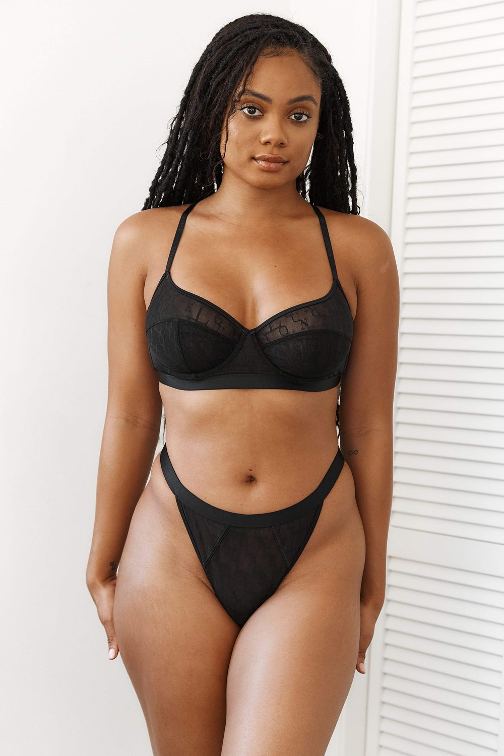 Lounge Underwear Chic Balcony Bra & Ranne Set Mustat | 081247WKM