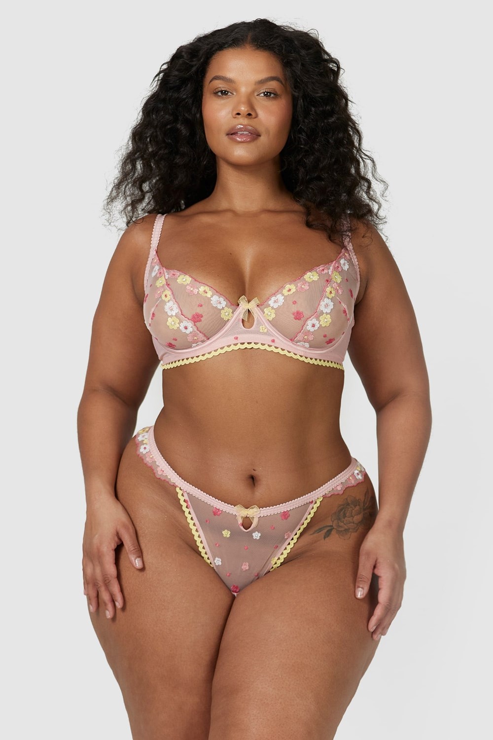 Lounge Underwear Fleur Balcony Bra & Ranne Set Pinkki | 180736EOV