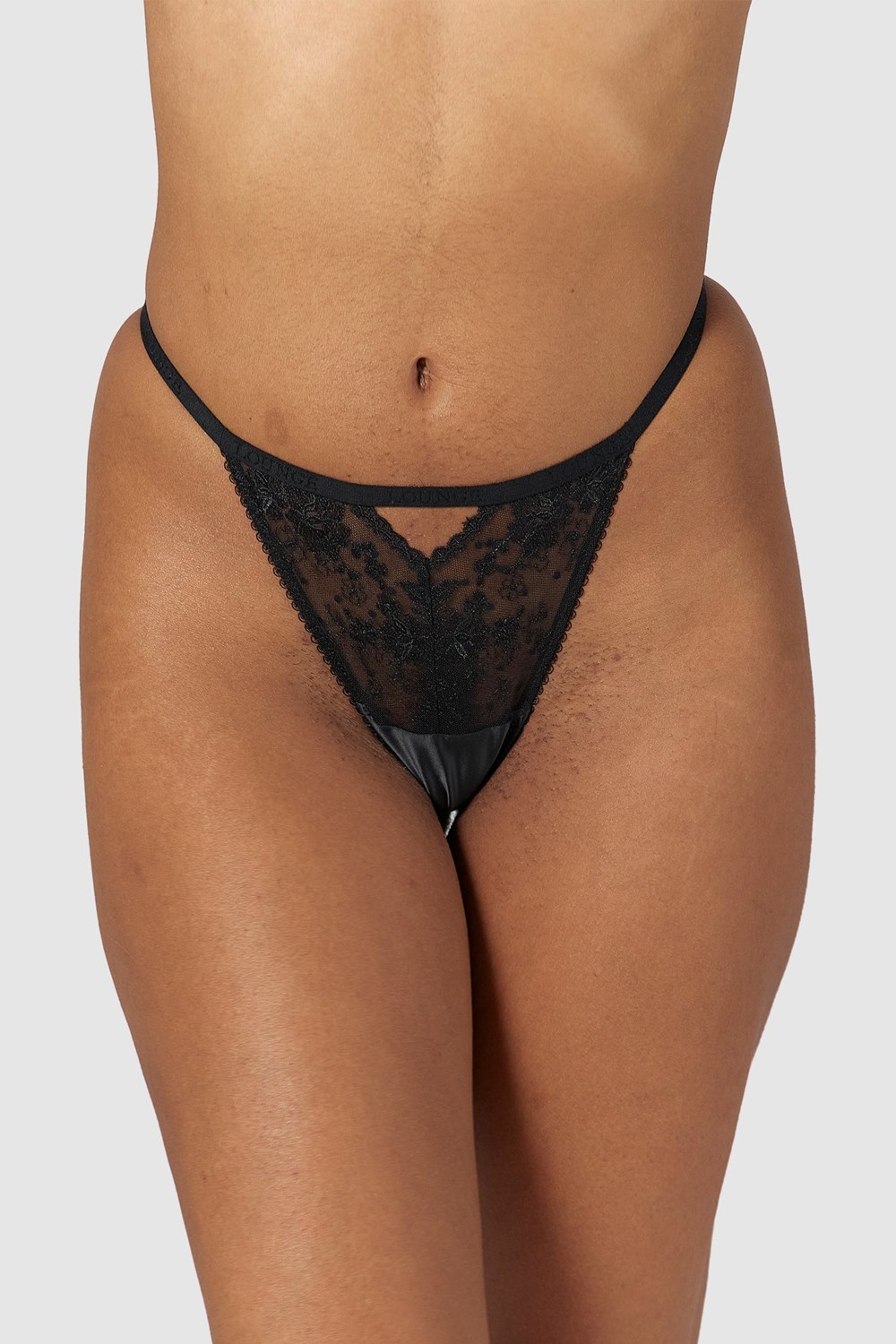 Lounge Underwear Flirt G-string Mustat | 375042DKZ