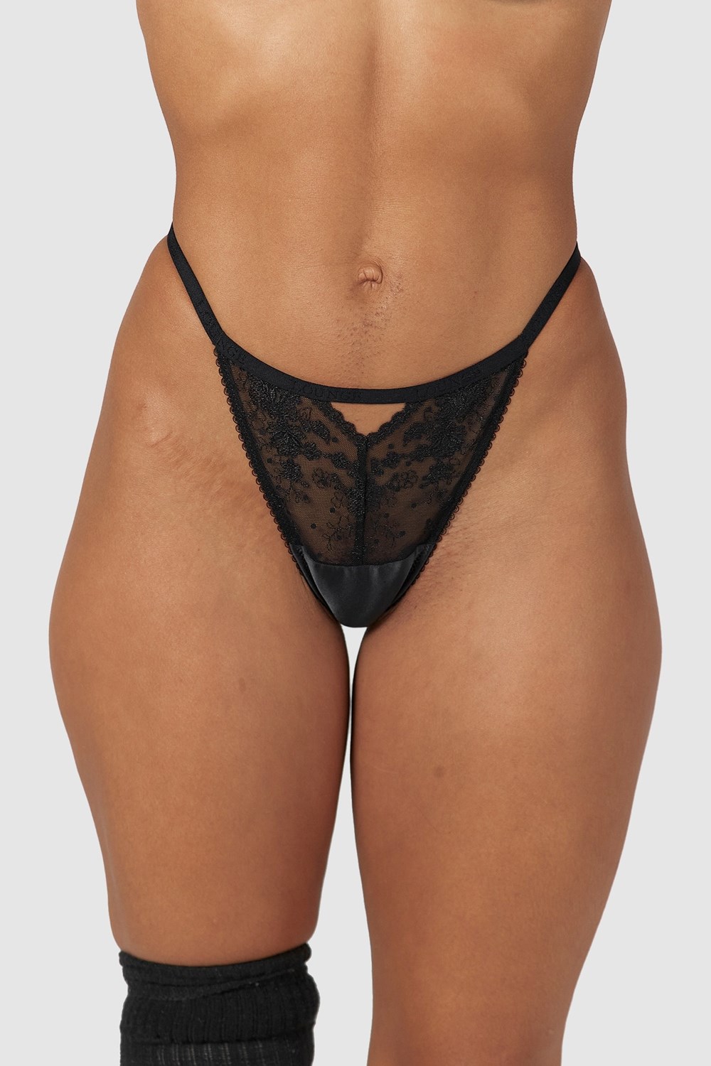 Lounge Underwear Flirt G-string Mustat | 375042DKZ