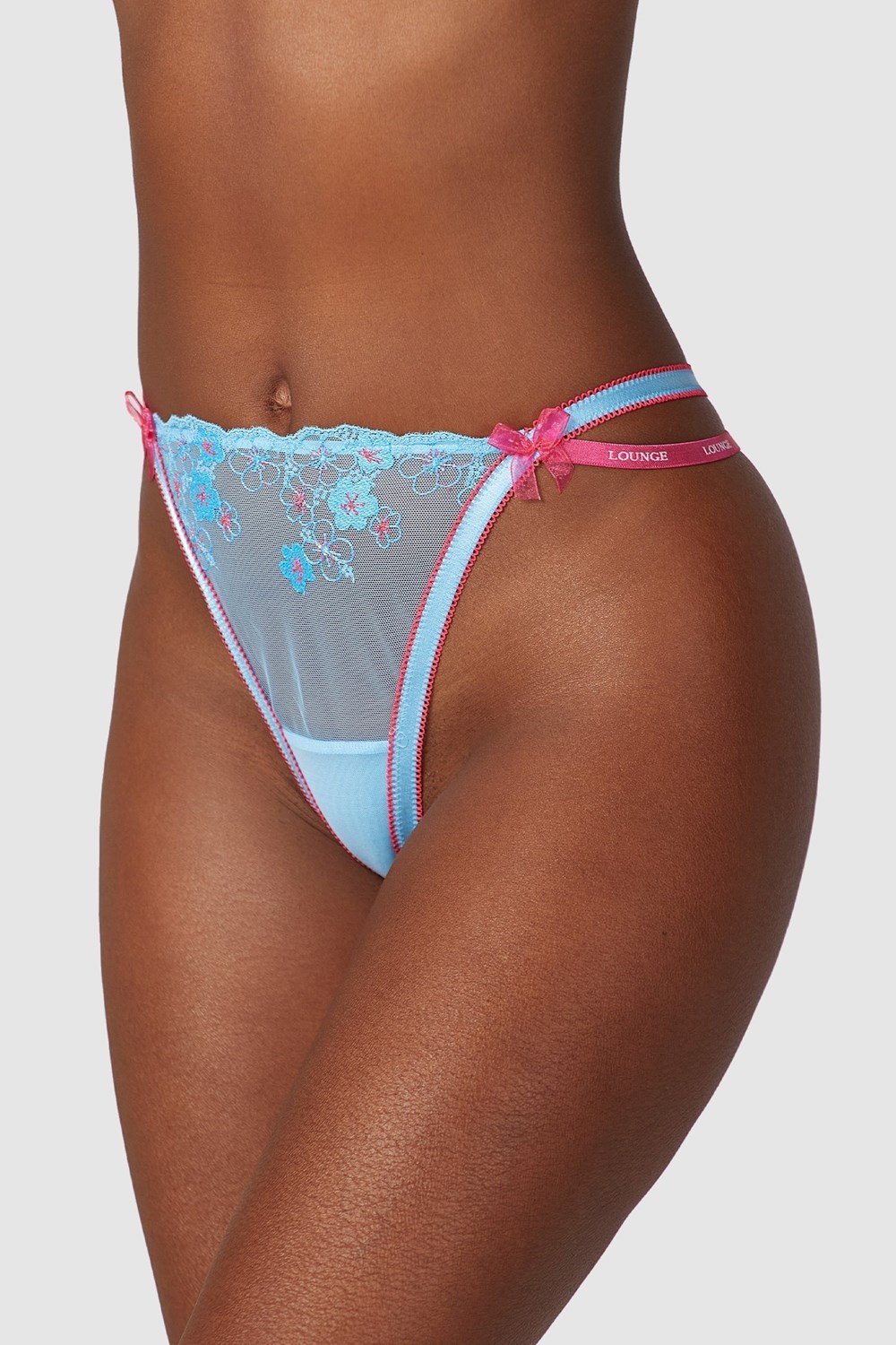 Lounge Underwear Floral Embroidered Ranne Sininen | 048231PLJ