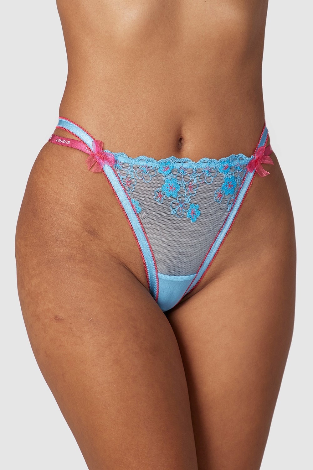 Lounge Underwear Floral Embroidered Ranne Sininen | 048231PLJ