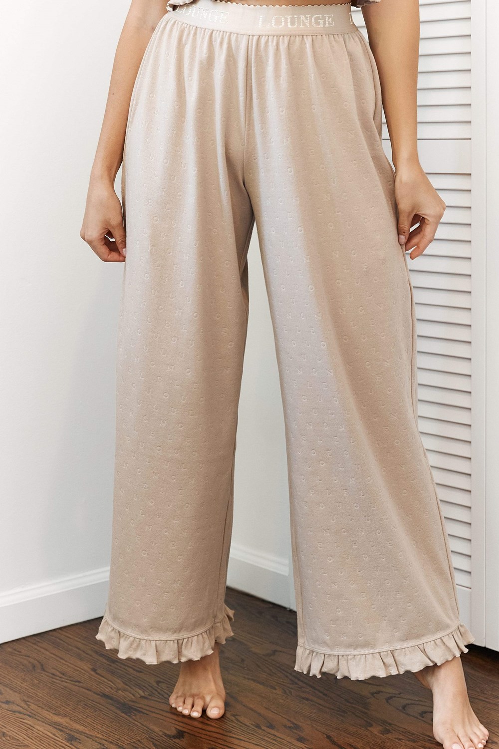 Lounge Underwear Frill Pajama Trousers Mink | 803175DHW