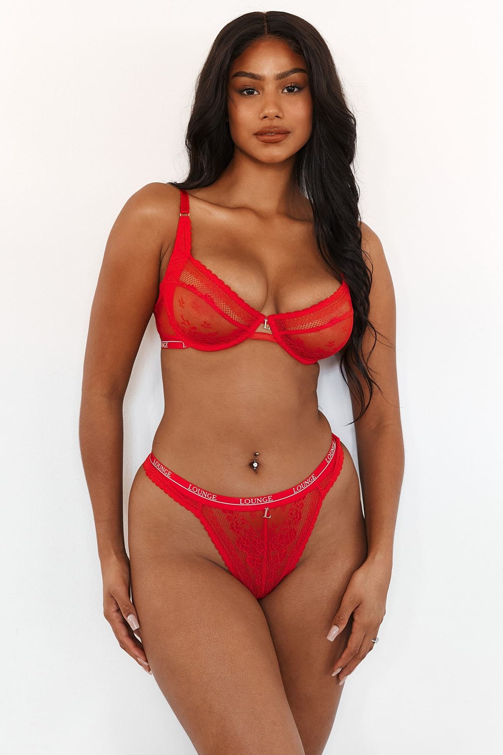 Lounge Underwear Liberty Balcony Bra & Ranne/Briefs Set Punainen | 982610KYS