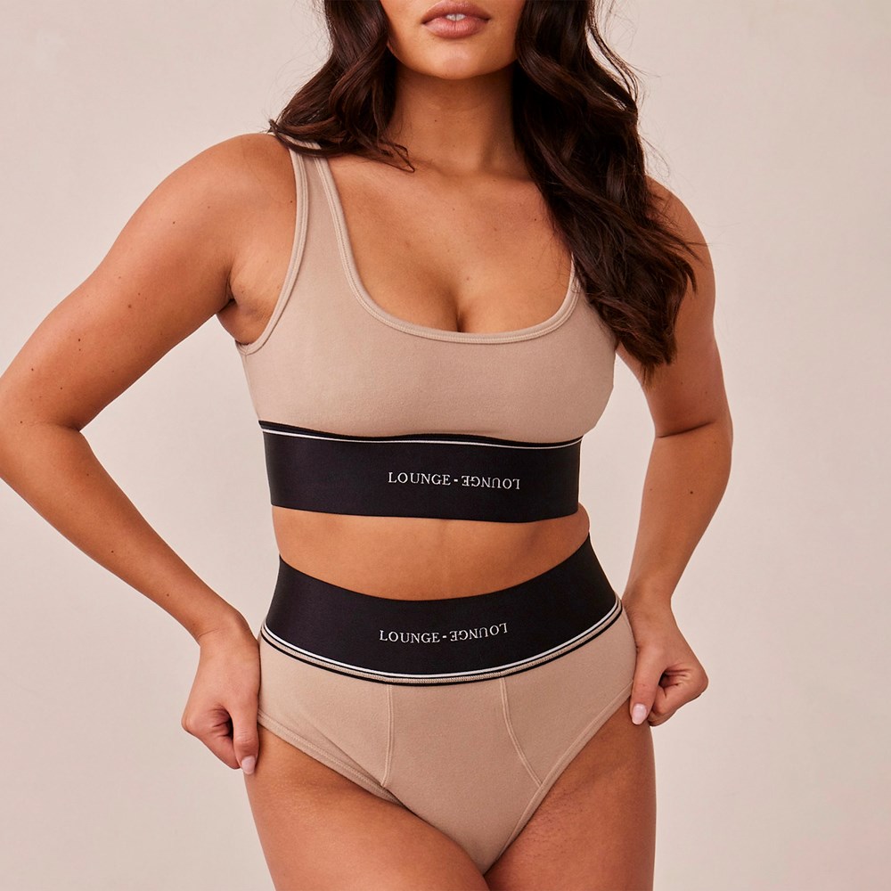 Lounge Underwear Loungerie Bralette & Briefs Set Mink | 670382UAN