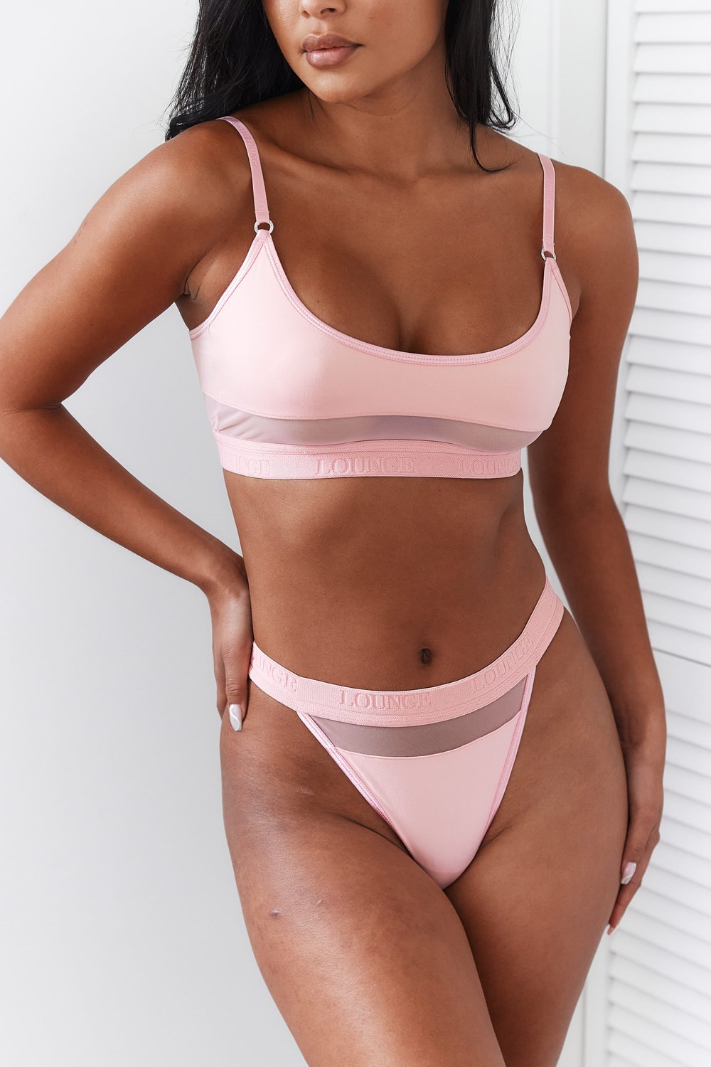 Lounge Underwear Mesh Bra & Ranne/Briefs Set Pinkki | 375960ZKA