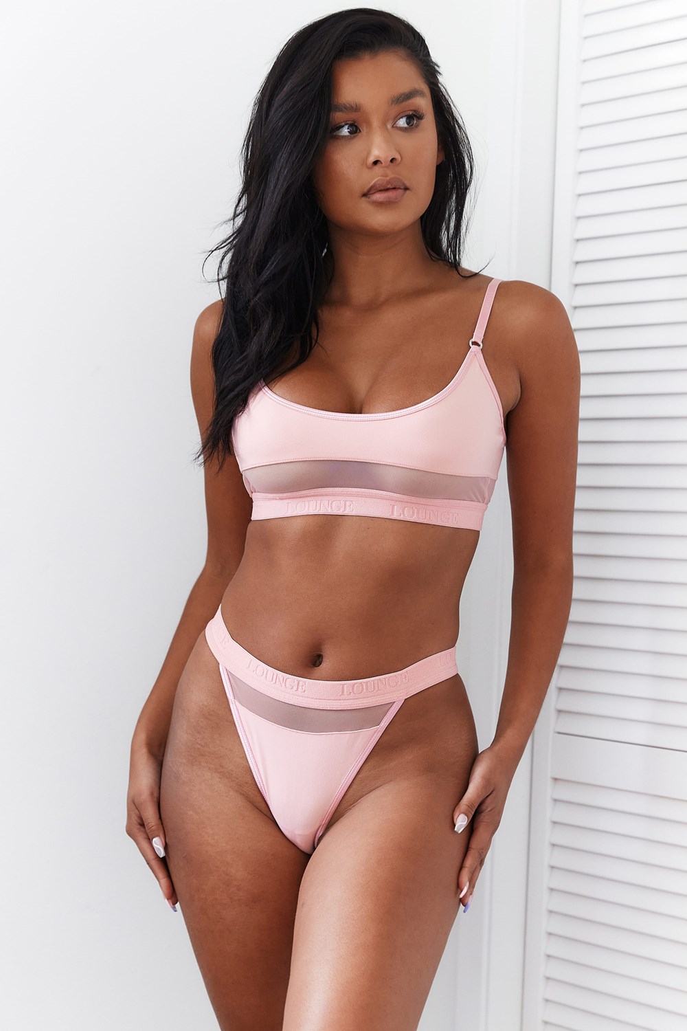 Lounge Underwear Mesh Bra & Ranne/Briefs Set Pinkki | 375960ZKA