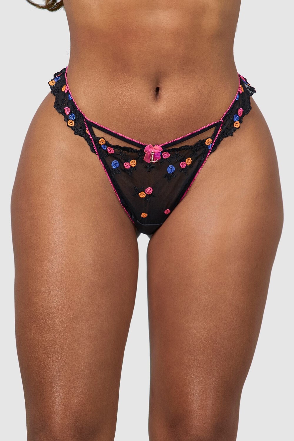 Lounge Underwear Neon G-string Mustat | 982367ANV