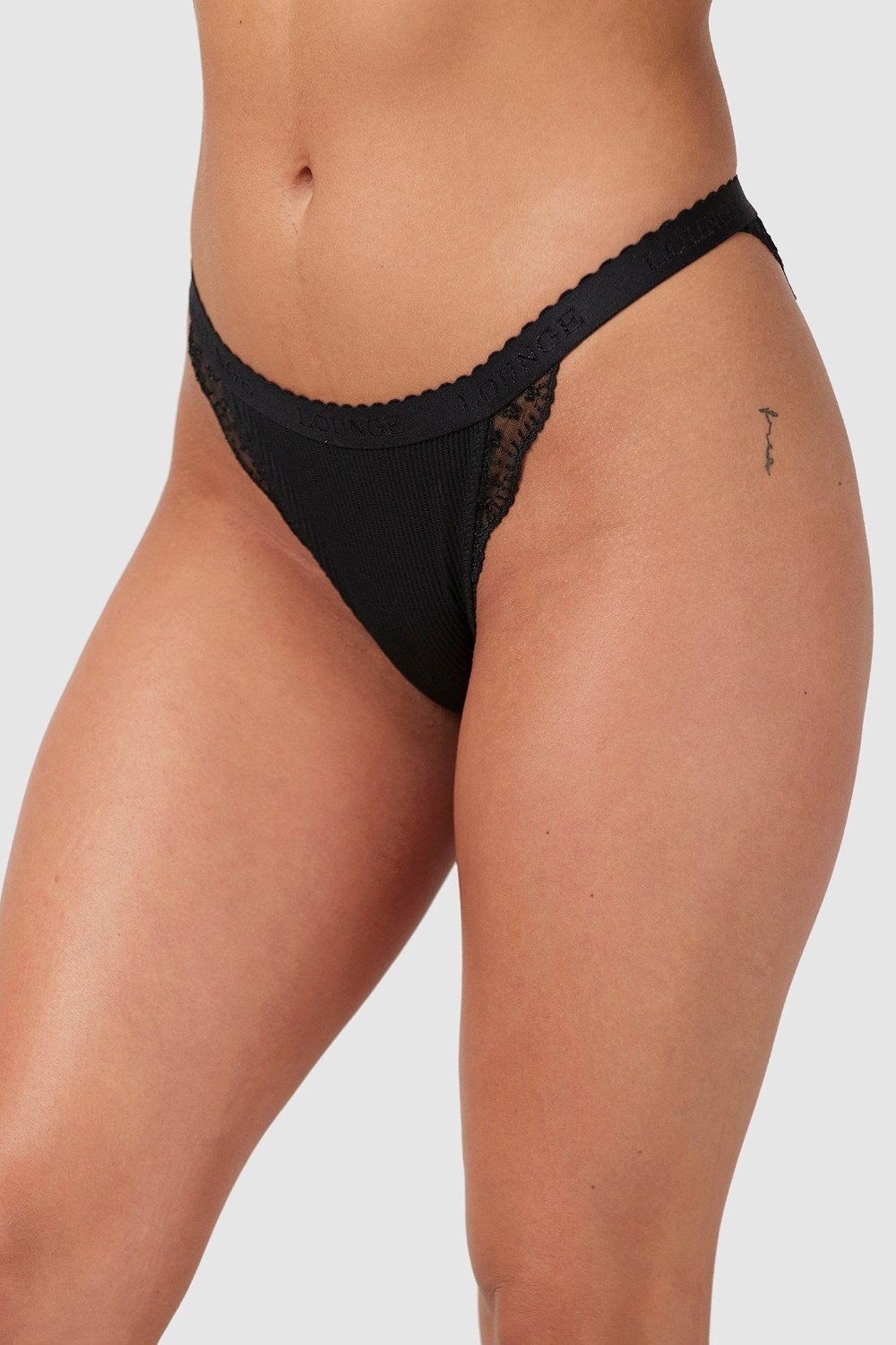 Lounge Underwear Ribbed Briefs Mustat | 381469LSY