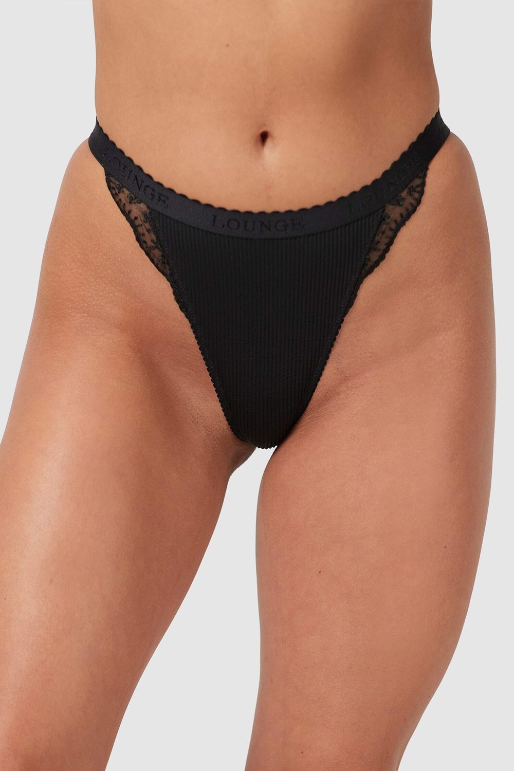 Lounge Underwear Ribbed Ranne Mustat | 415830MKW