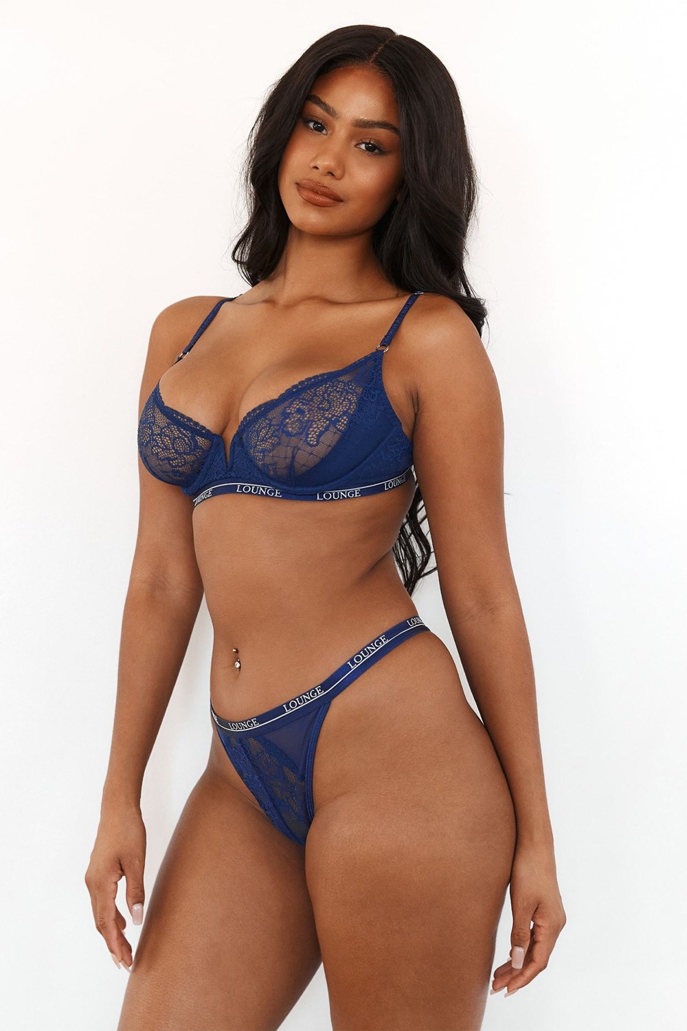 Lounge Underwear Royal Balcony Bra & Ranne Set Laivastonsininen | 483675ZES