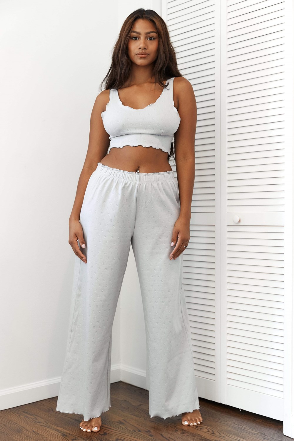 Lounge Underwear Ruffle Pajama Trousers Frost | 978635QUP