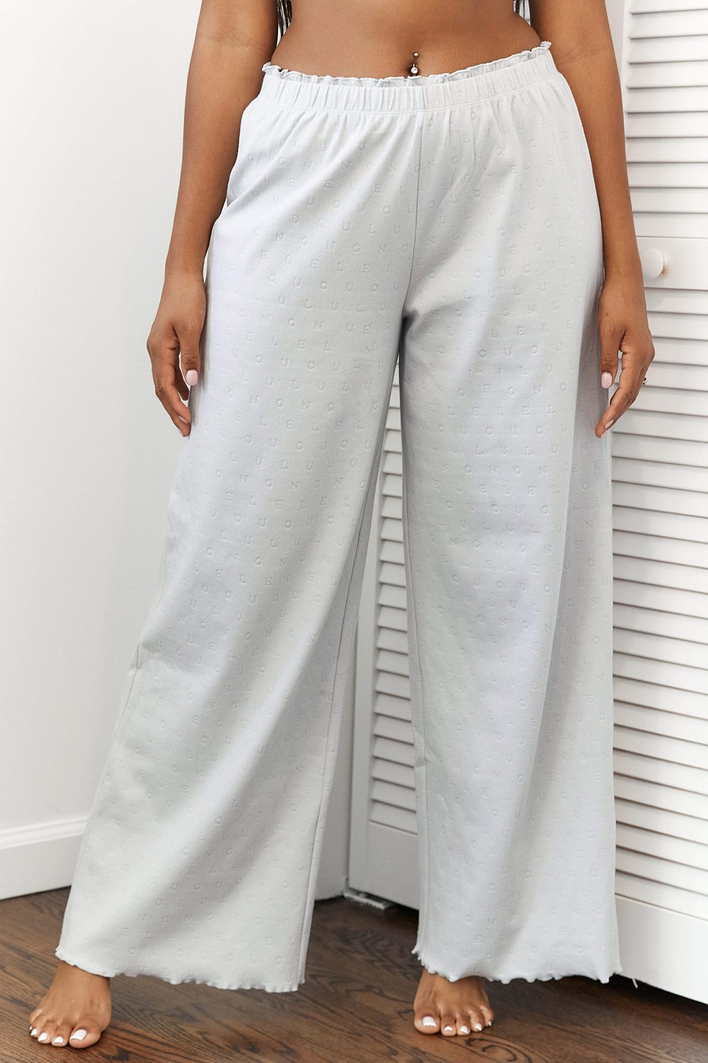 Lounge Underwear Ruffle Pajama Trousers Frost | 978635QUP