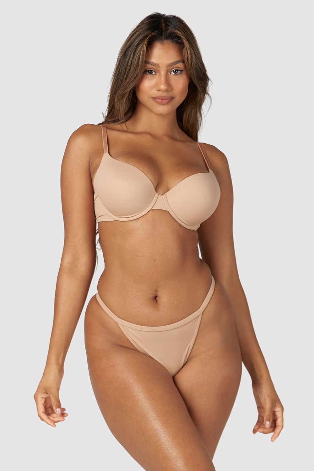 Lounge Underwear Sculpt Push-up T-shirt Bra & Ranne/Briefs Set Honey | 271580UGP