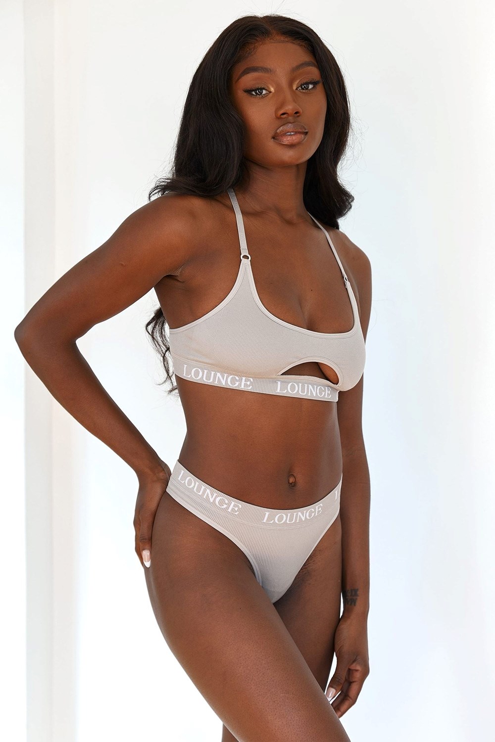 Lounge Underwear Seamless Bra & Ranne/Briefs Set Mink | 804356REY