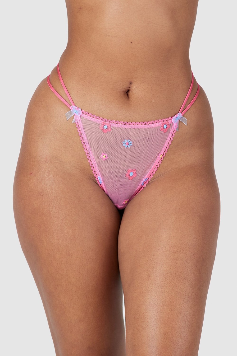 Lounge Underwear Sheer Floral Ranne Pinkki | 402691XQP