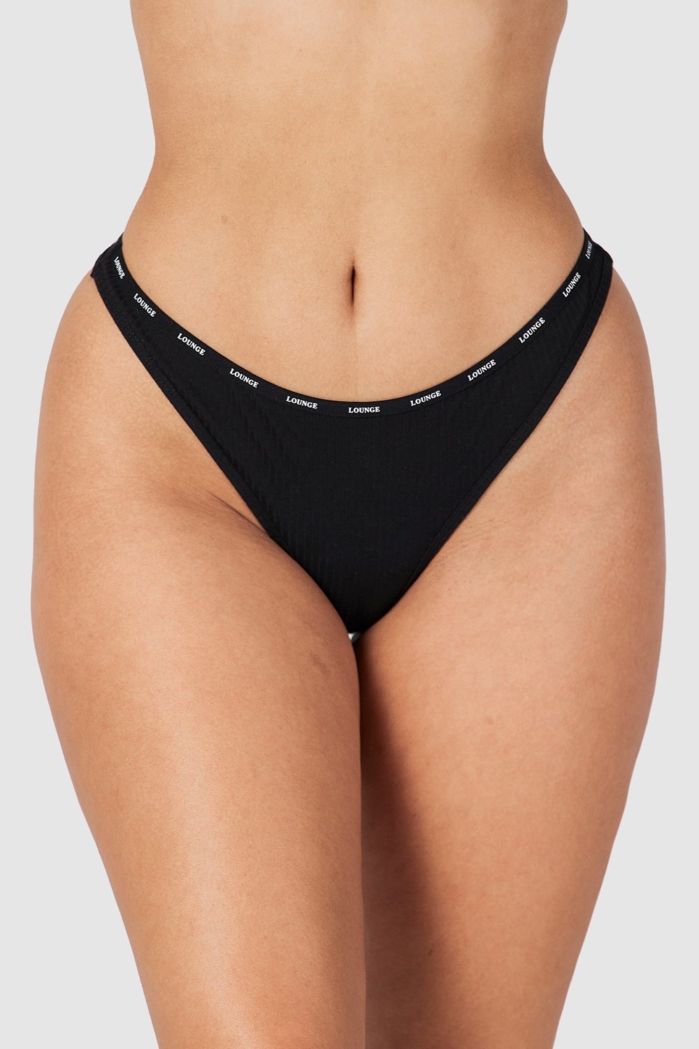 Lounge Underwear So Soft Ribbed Ranne Mustat | 596324DXG