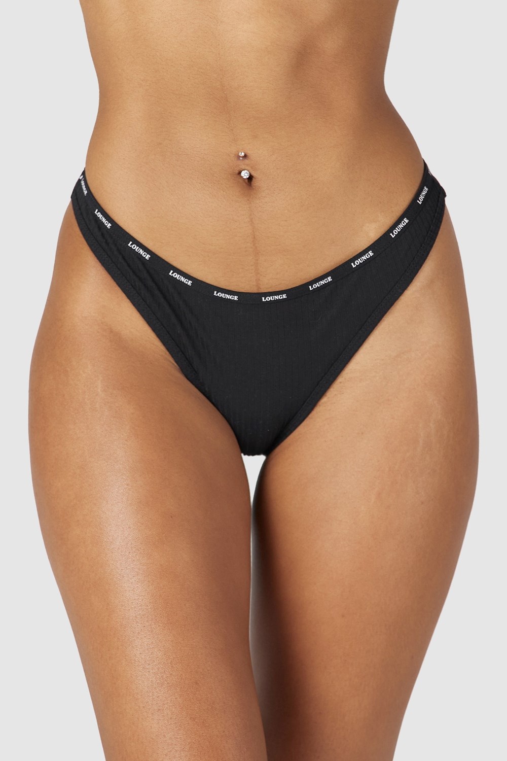 Lounge Underwear So Soft Ribbed Ranne Mustat | 596324DXG