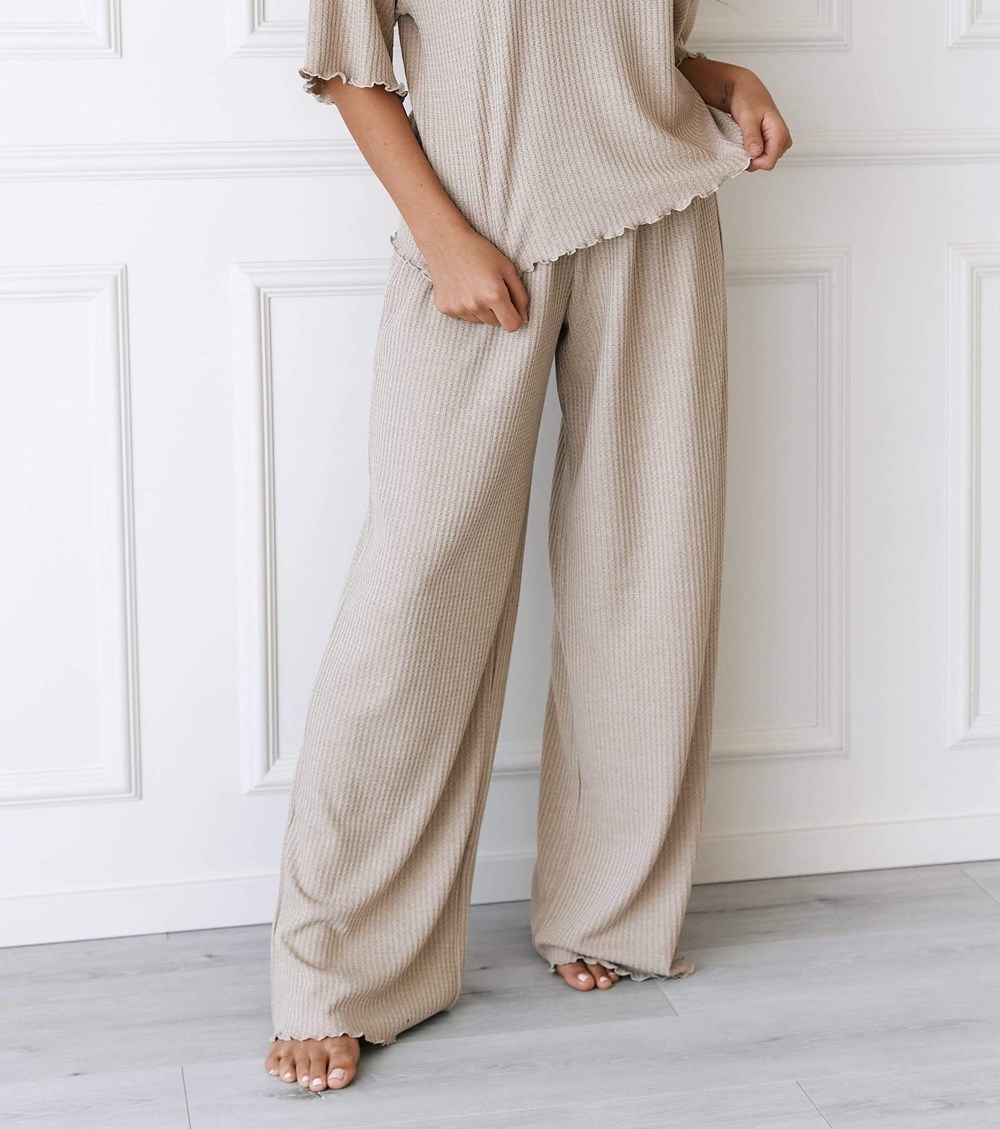 Lounge Underwear Soft Waffle Pajama Trousers Mink | 257469EIK