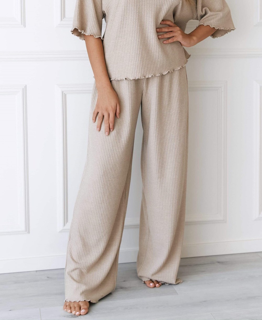 Lounge Underwear Soft Waffle Pajama Trousers Mink | 257469EIK