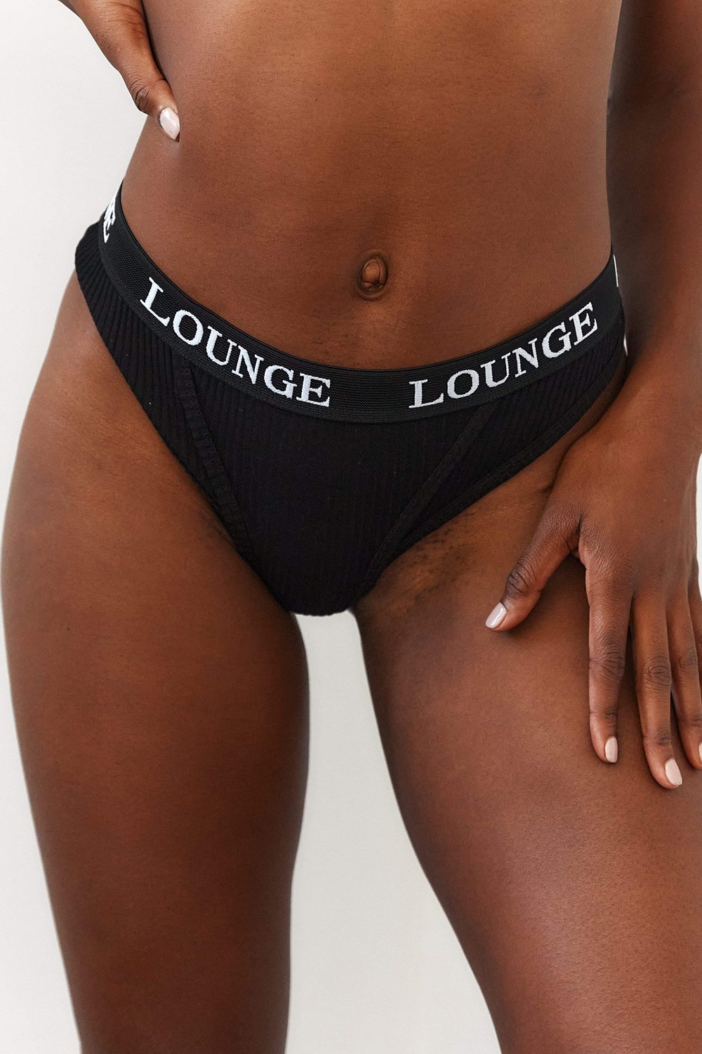 Lounge Underwear Ultra Mukavuus Ribbed Ranne Mustat | 372684WVB