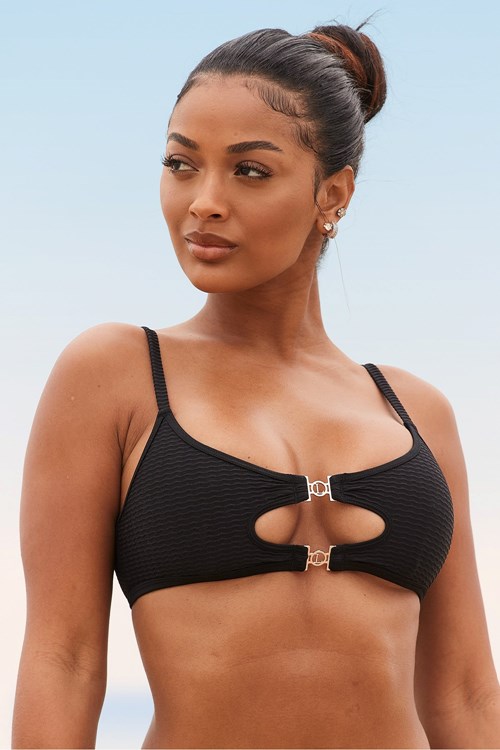 Lounge Underwear Cali Textured Bikini Top Mustat | 436290SLB