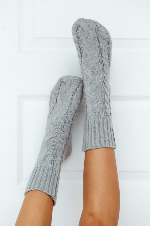 Lounge Underwear Cosy Neulottu Socks Harmaat | 364581MPD