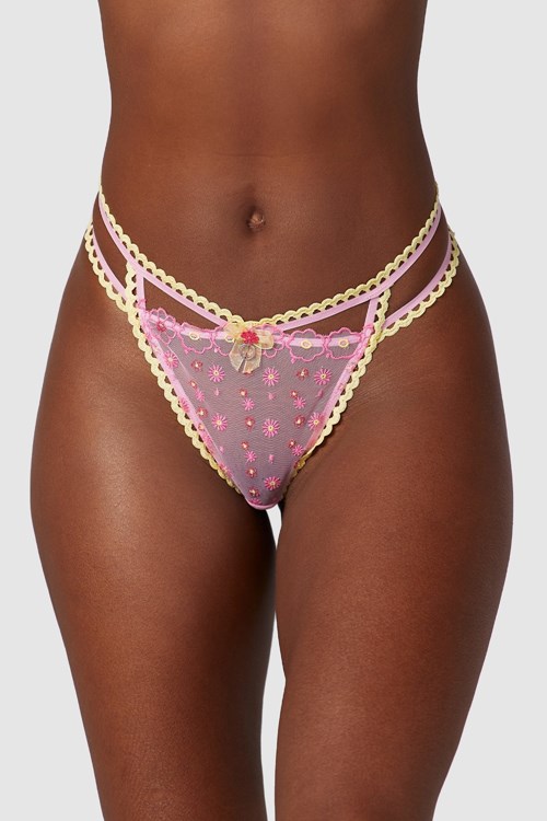 Lounge Underwear Daisy Embroidered Briefs Pinkki | 023417XEA