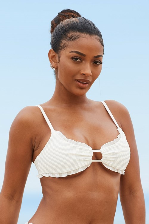 Lounge Underwear Hawaii Textured Bikini Top Kerma | 903248QSL