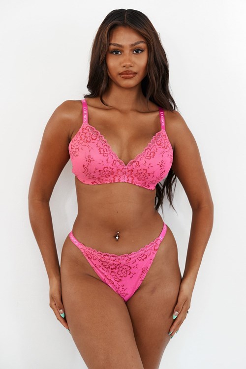 Lounge Underwear Pitsi Magic Bra & Ranne Set Pinkki | 385942BJK