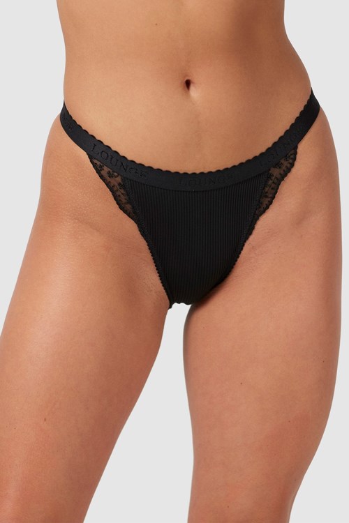 Lounge Underwear Ribbed Briefs Mustat | 381469LSY