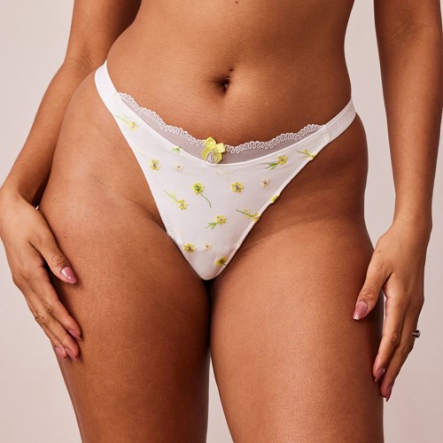 Lounge Underwear Ribbed Floral Triangle Ranne Valkoinen | 740316EAV